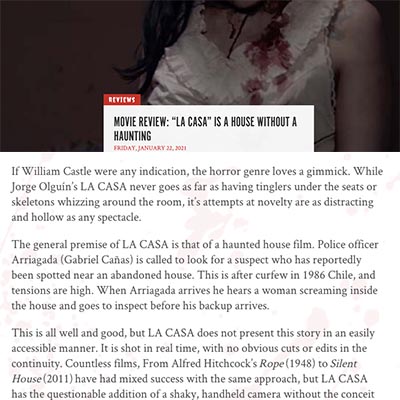 MOVIE REVIEW: “LA CASA” IS A HOUSE WITHOUT A HAUNTING